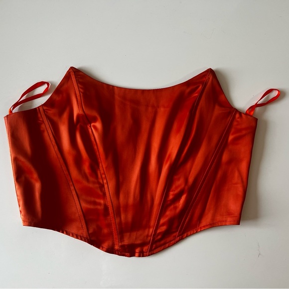 PrettyLittleThing Tops Orange Corset Top Poshmark